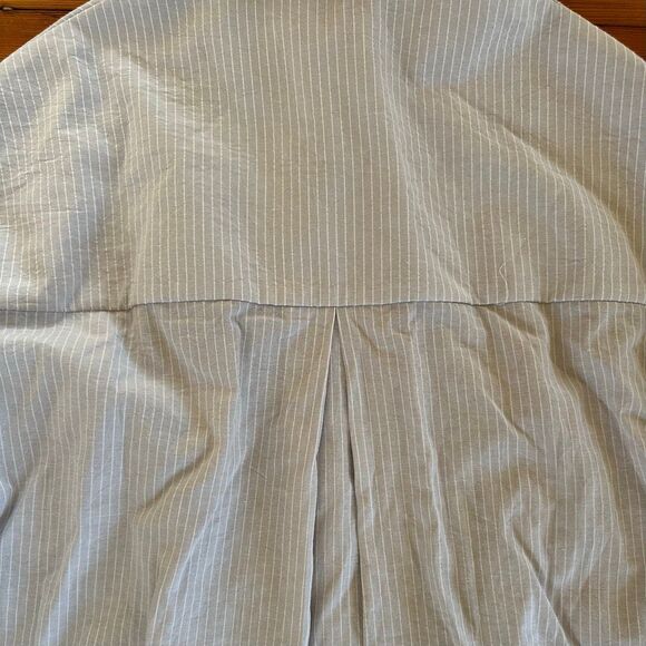 NAP Loungewear RARE Pleated Oversized Buttondown Shirt Dress in Light Grey Strip - Picture 5 of 7